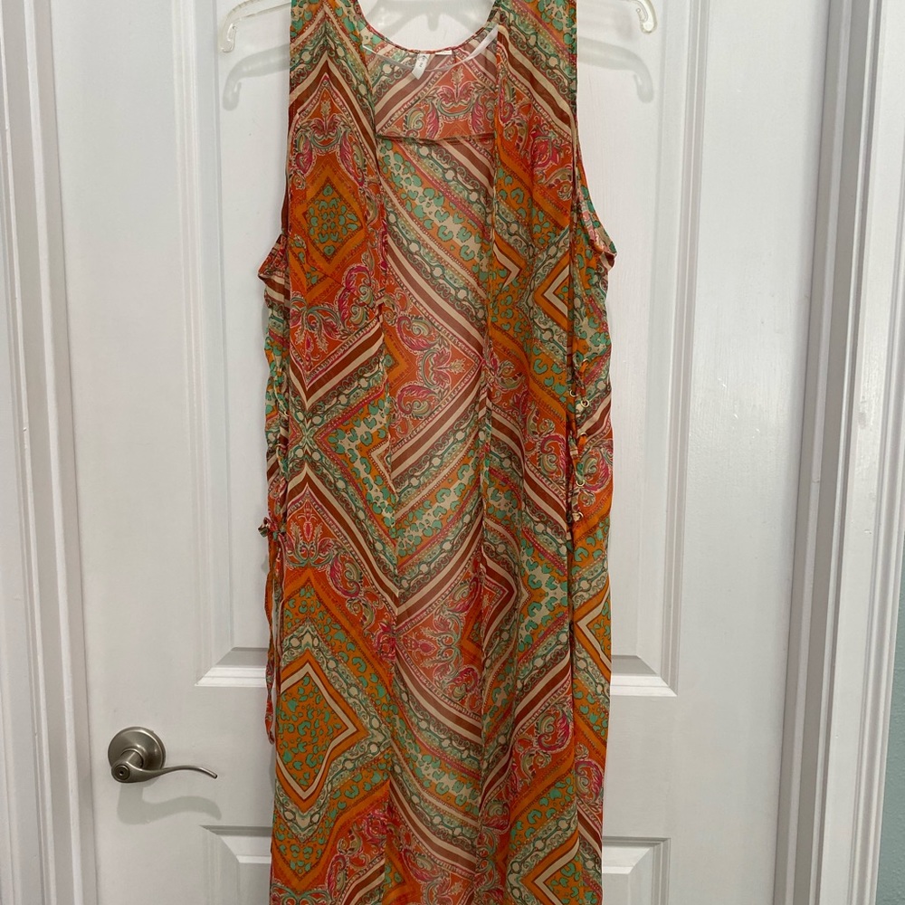 EST. 1946 orange/green duster, Sz M